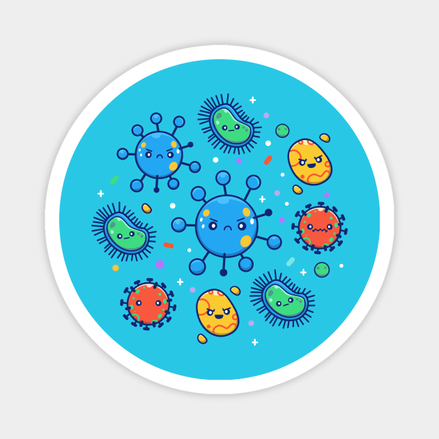 Cute Virus Cartoon (2) Magnet by Catalyst Labs